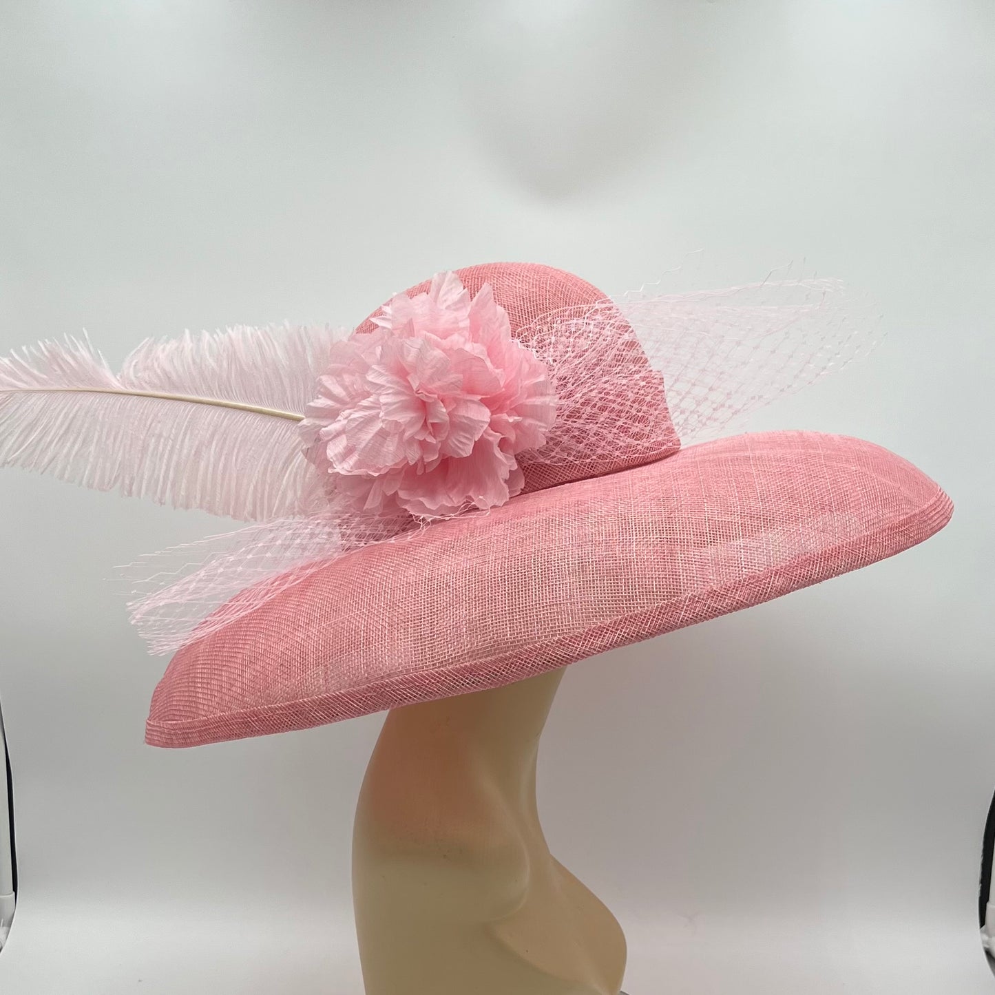 Pink Big Brimmed Kentucky Derby Hat