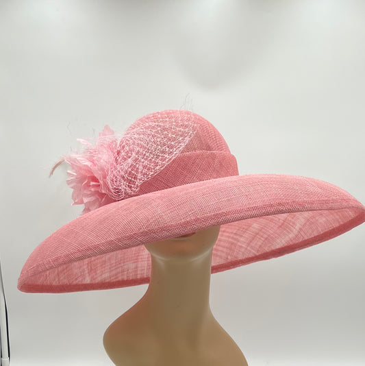 Pink Big Brimmed Kentucky Derby Hat