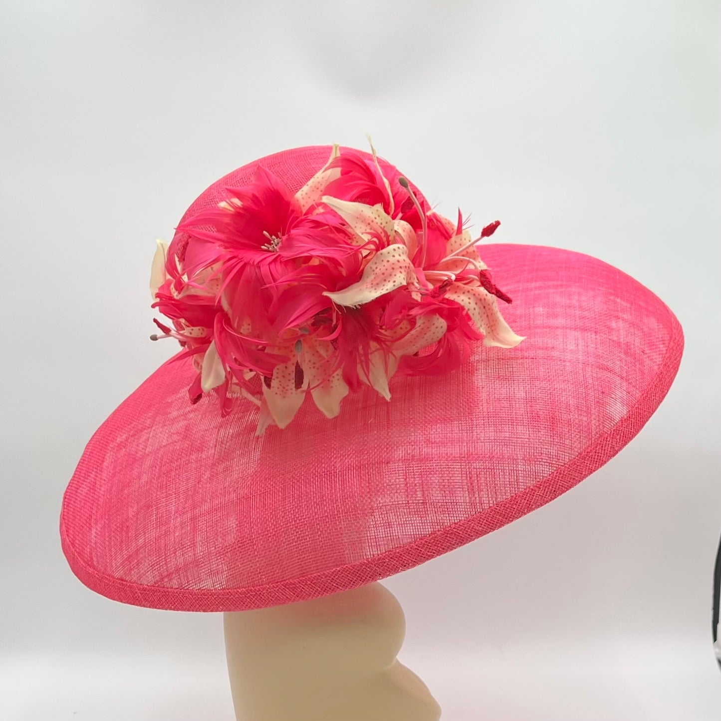 Fuchsia Big Brimmed Hat for Race Day