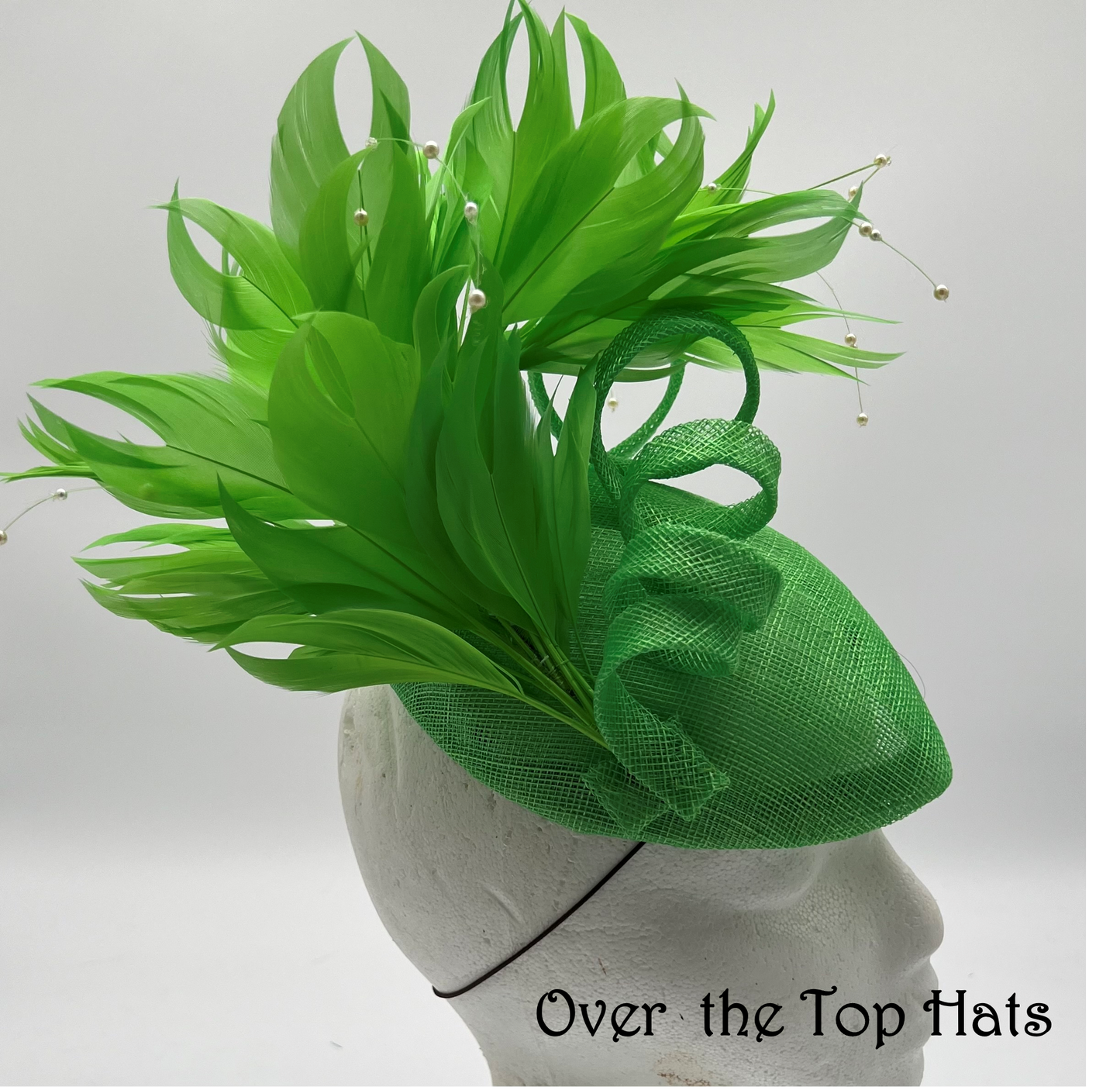 Green Percher Hat great for Derby, Luncheons, or weddings