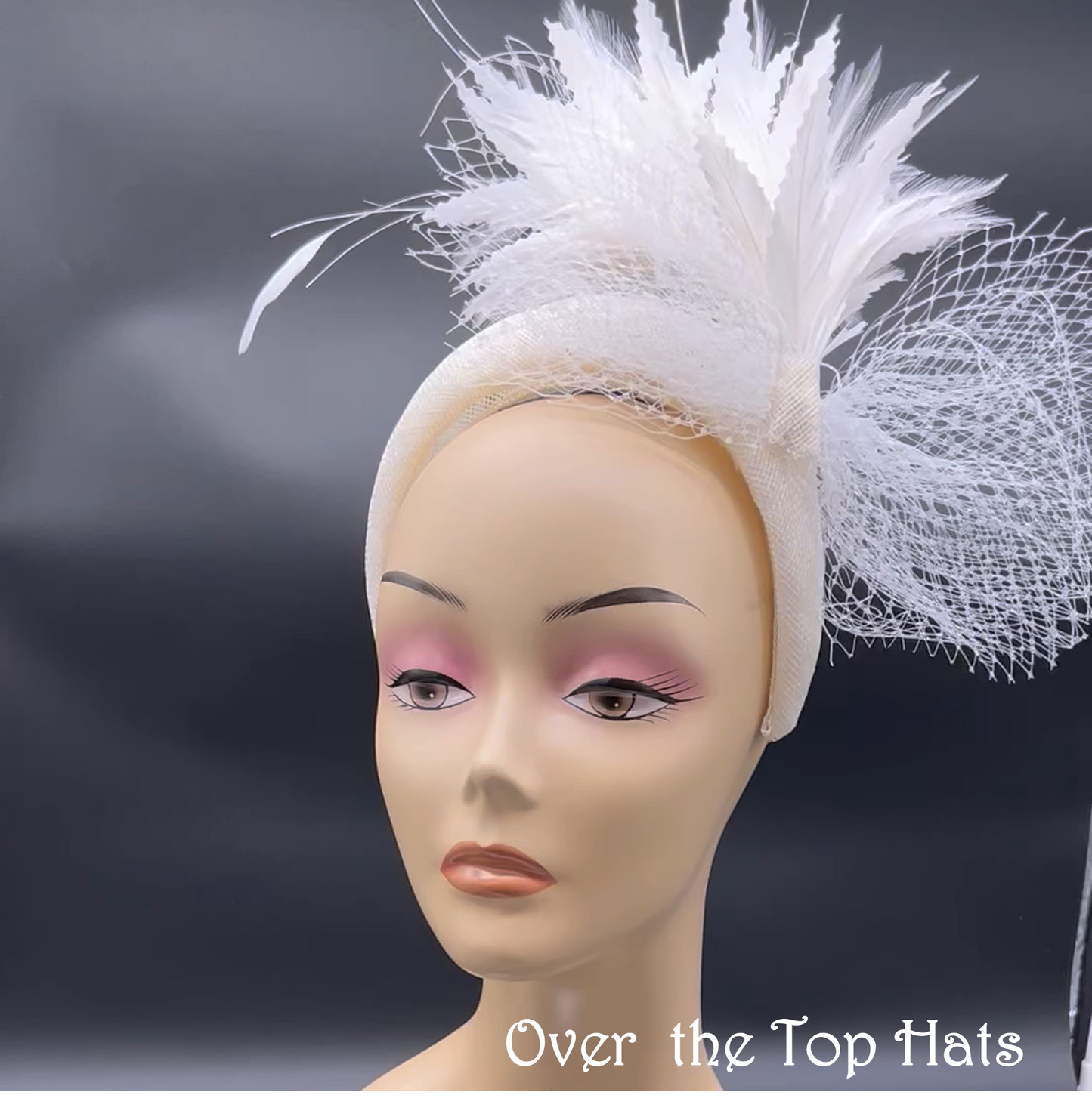Sinamay Headband with feathers and veiling