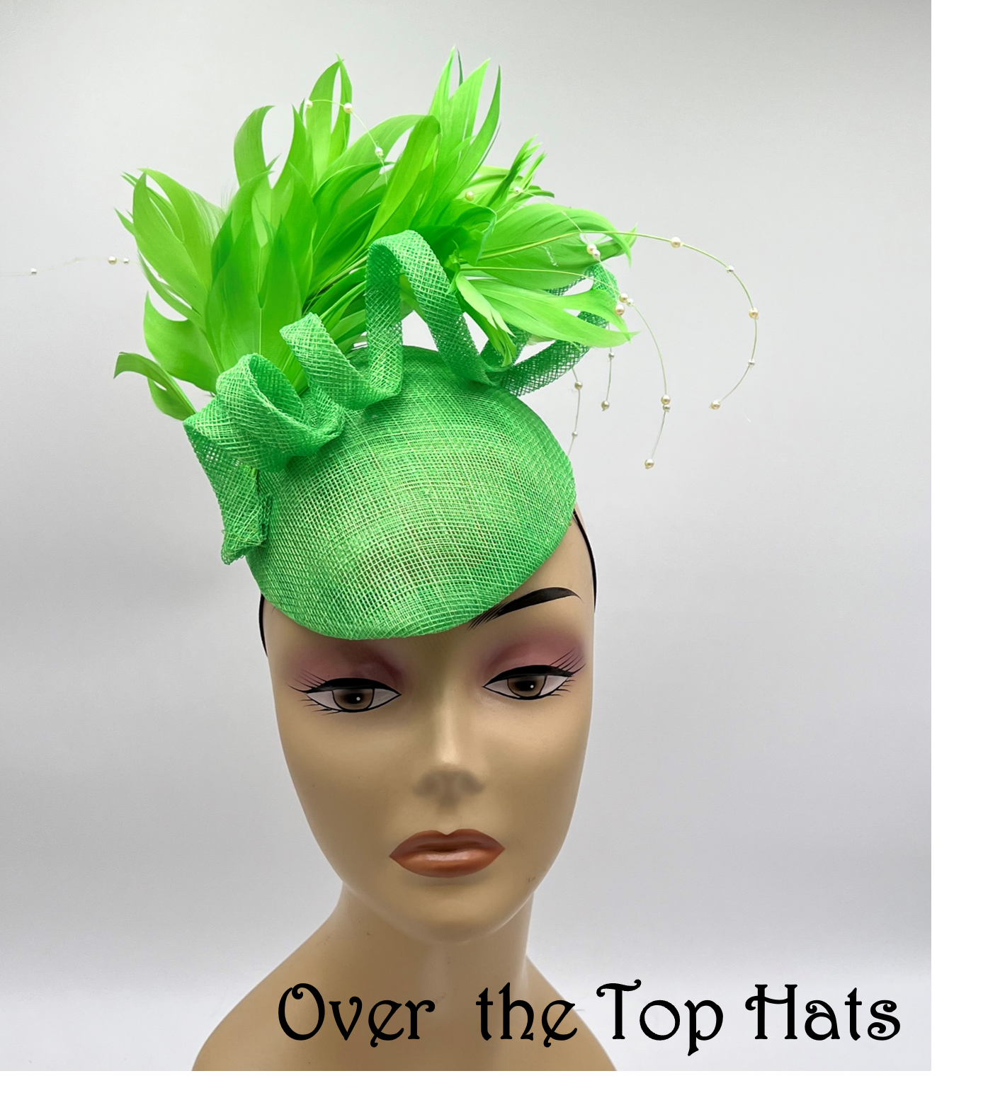 Green Percher Hat great for Derby, Luncheons, or weddings