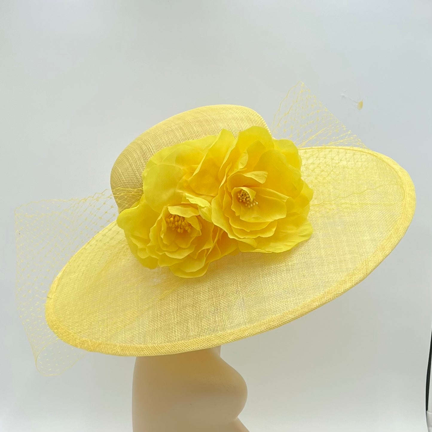 Yellow Big Brimmed Sinamay Hat