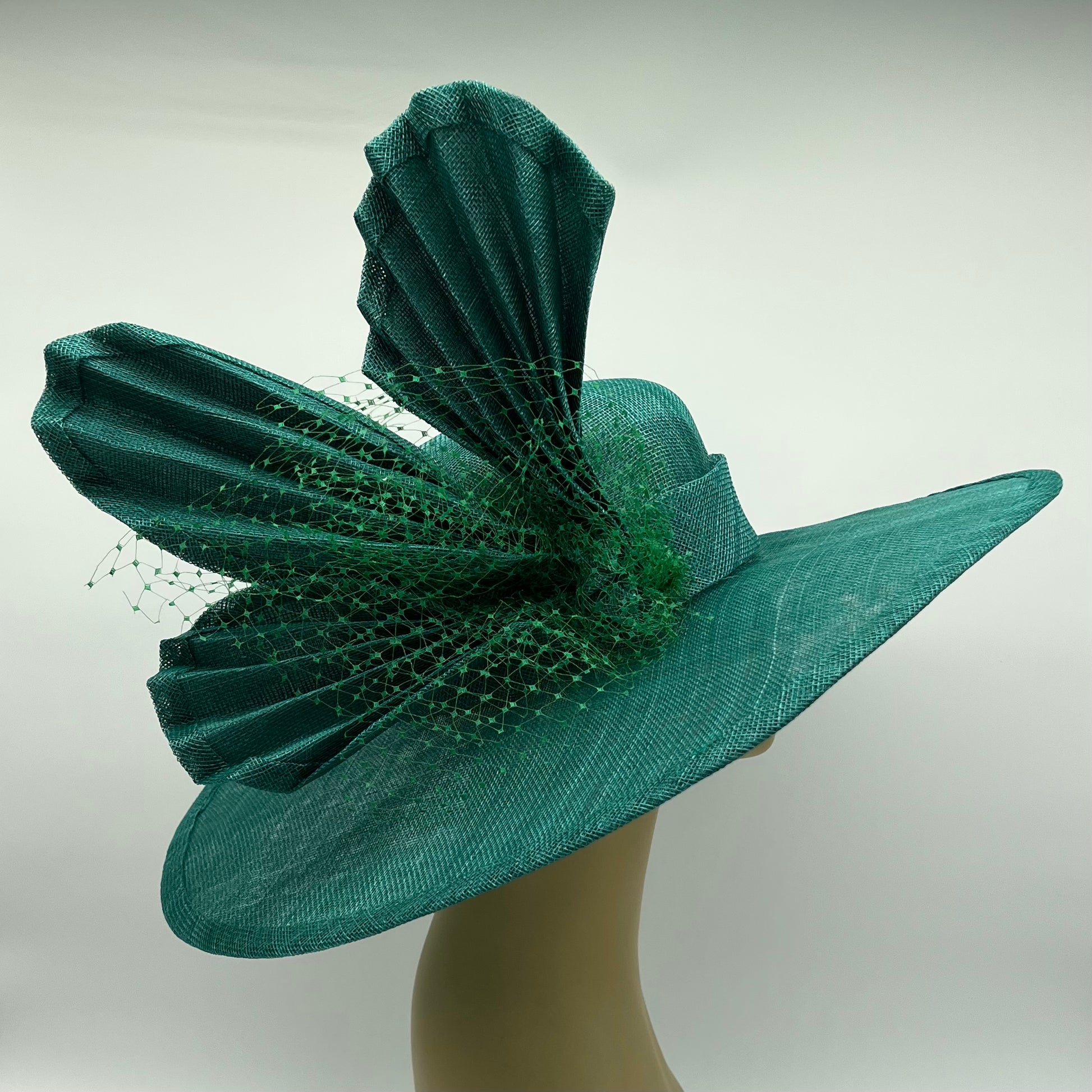 Beautiful Big Brimmed Green Hat for Derby Ascot or Special Occasion