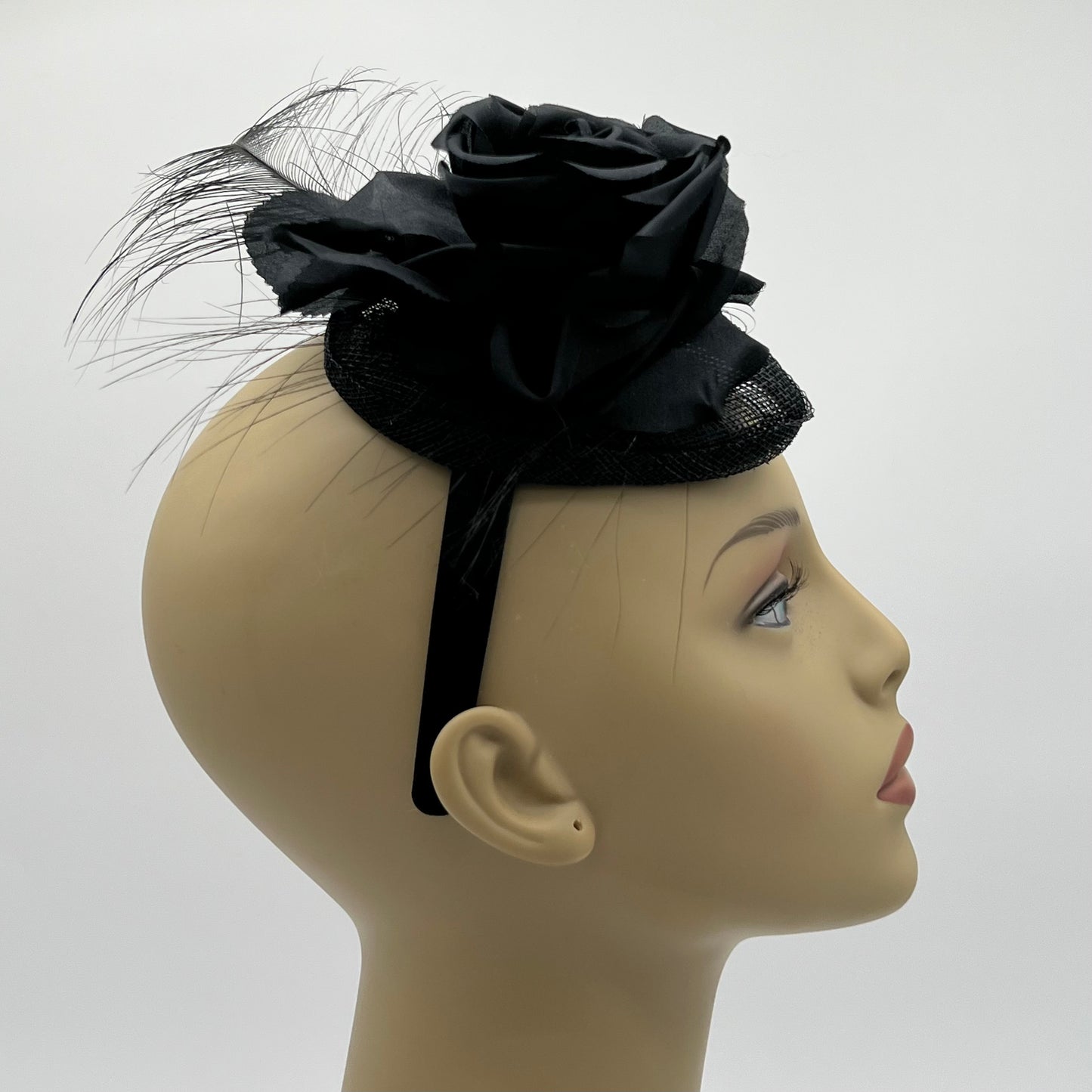 Black Sinamay Fascinator Headband