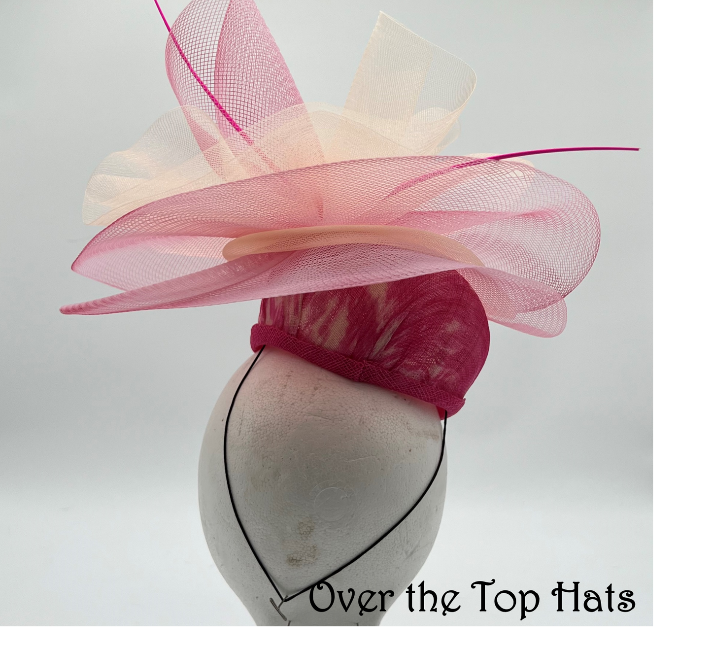 Tie Dyed Pink and Cream Percher Hat