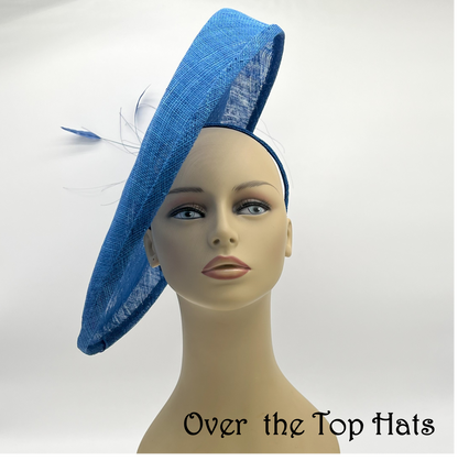 Royal Blue Saucer Headpiece for Derby, Steeplechase, or wedding