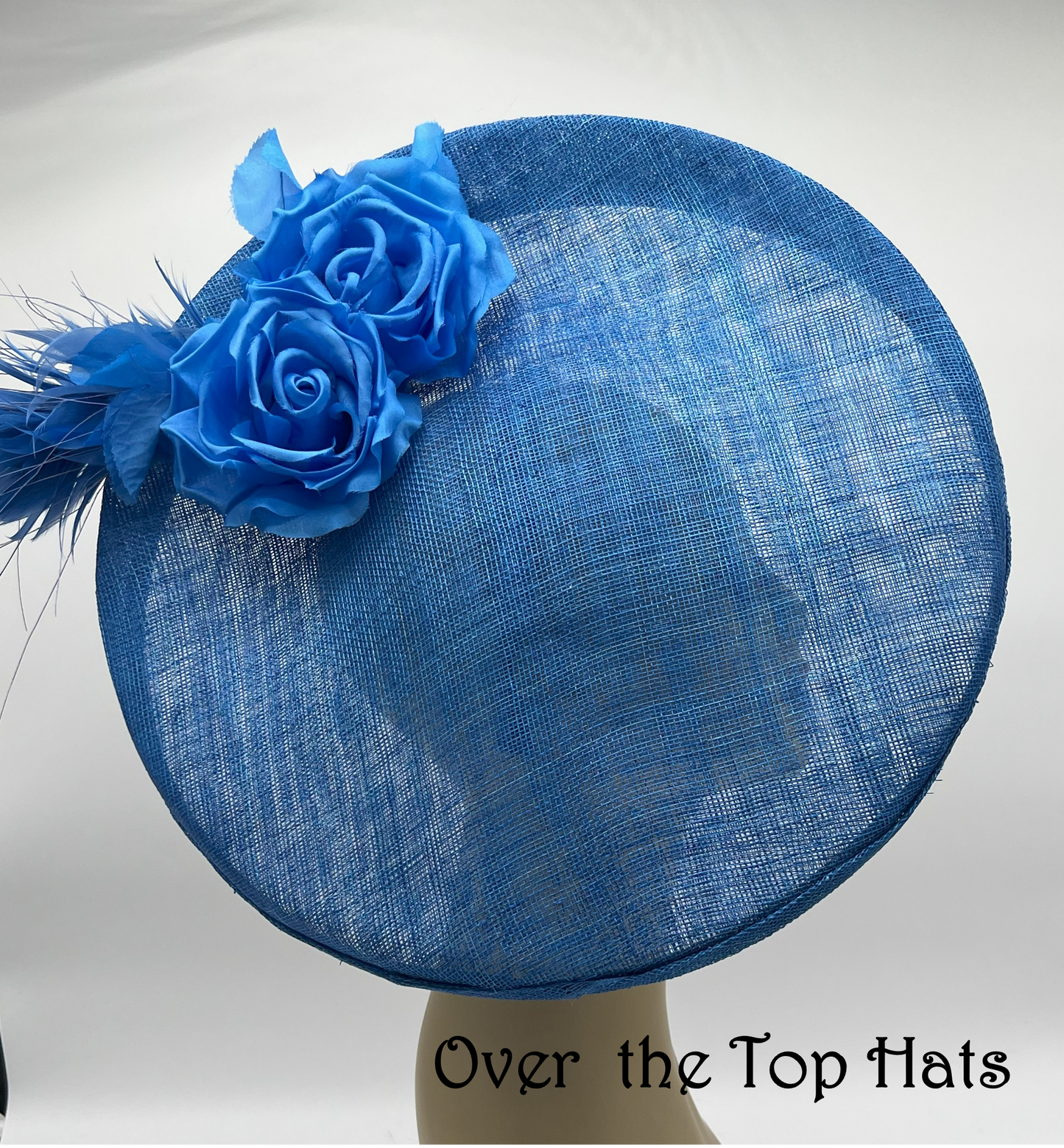 Royal Blue Saucer Headpiece for Derby, Steeplechase, or wedding