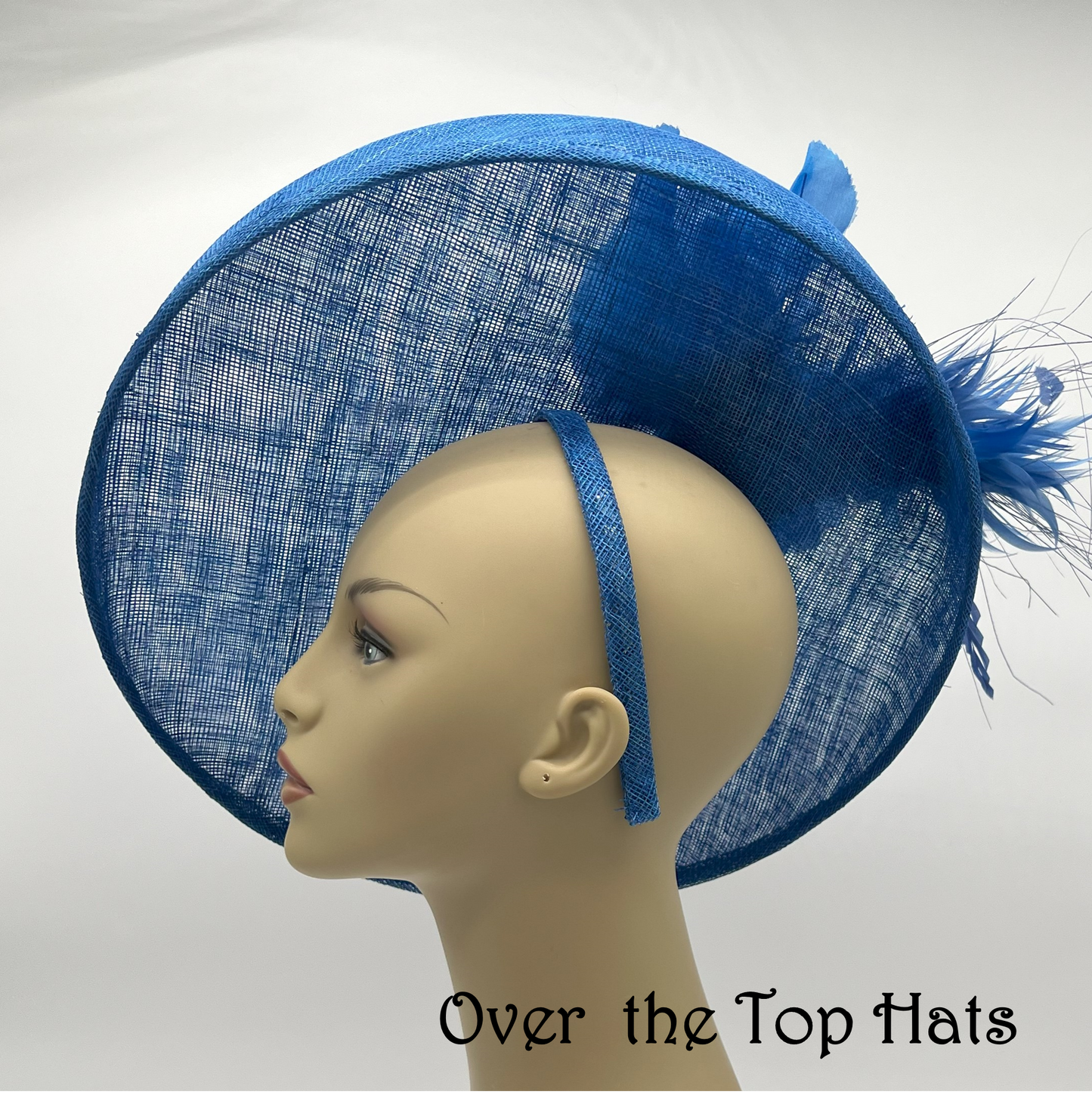 Royal Blue Saucer Headpiece for Derby, Steeplechase, or wedding