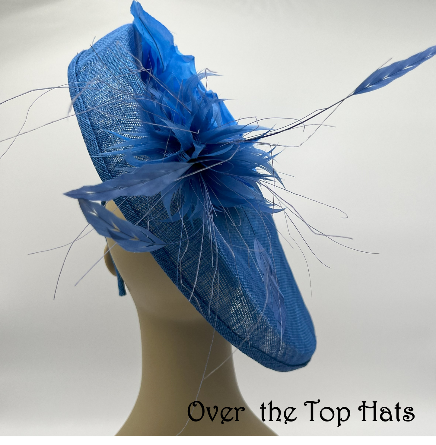 Royal Blue Saucer Headpiece for Derby, Steeplechase, or wedding