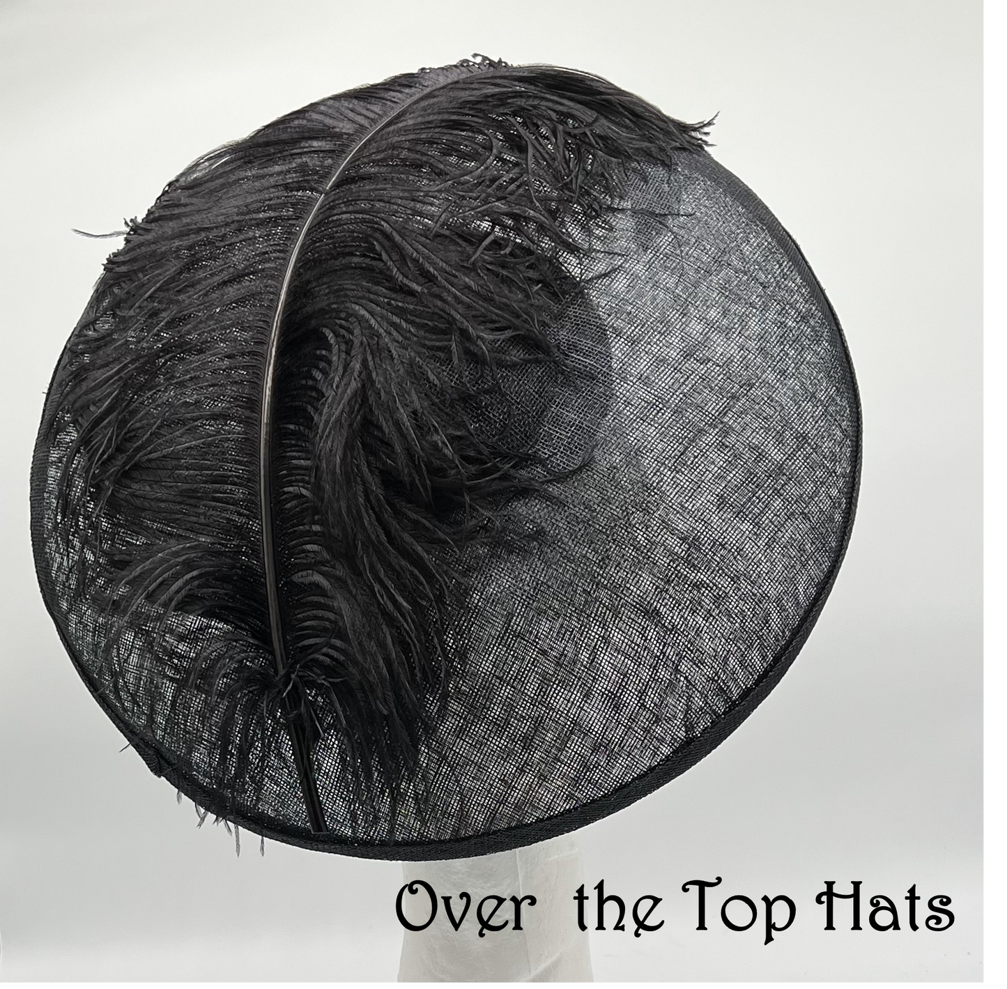 Black Domed Hat With Feather, Great for Derby or special Event