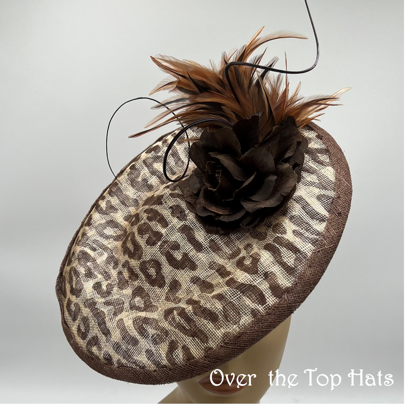 Animal Print Saucer Hat for Derby, Church or Special Occasion