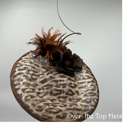 Animal Print Saucer Hat for Derby, Church or Special Occasion