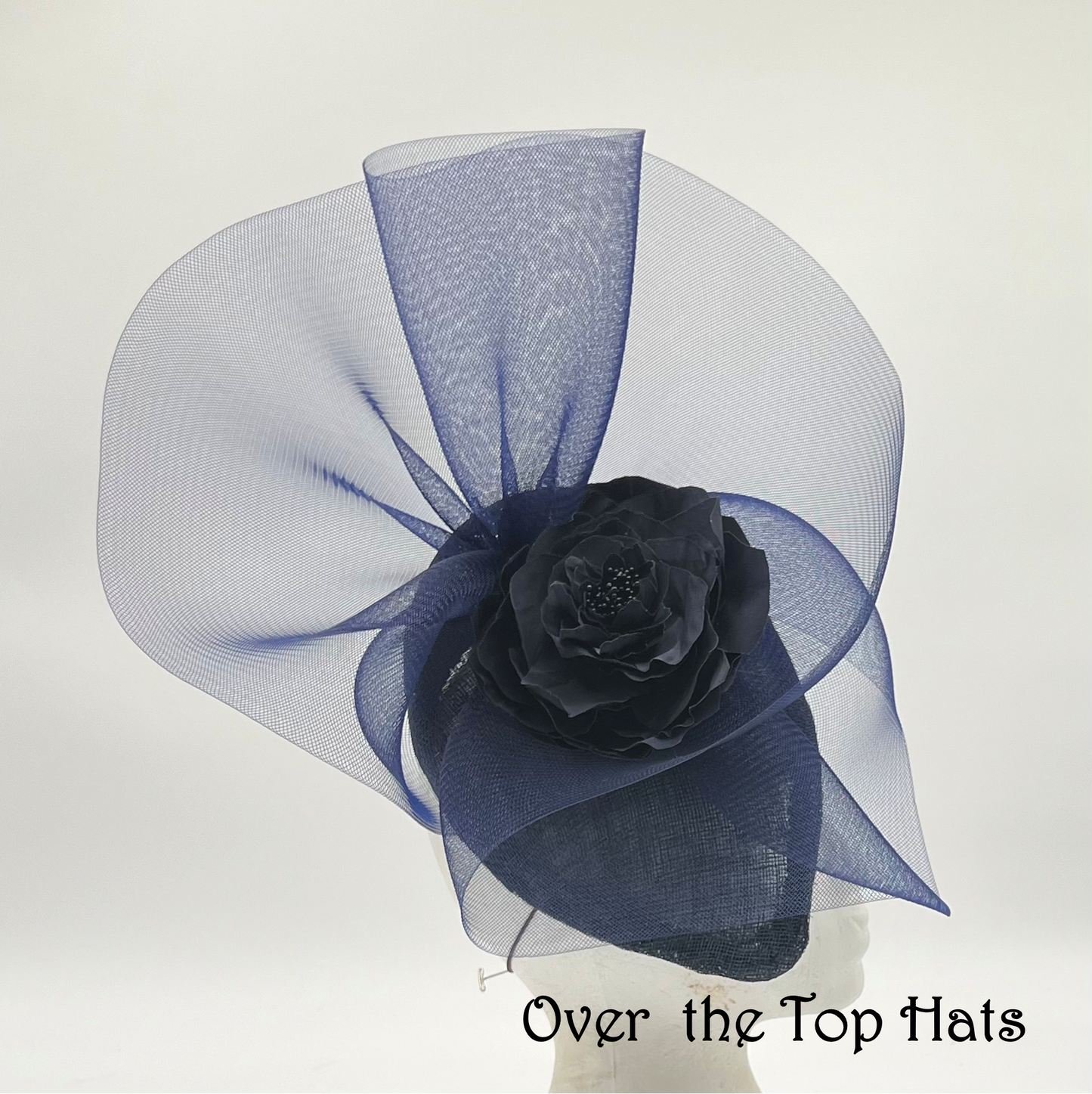 Navy Percher Hat for Derby, Ascot, Wedding or special event