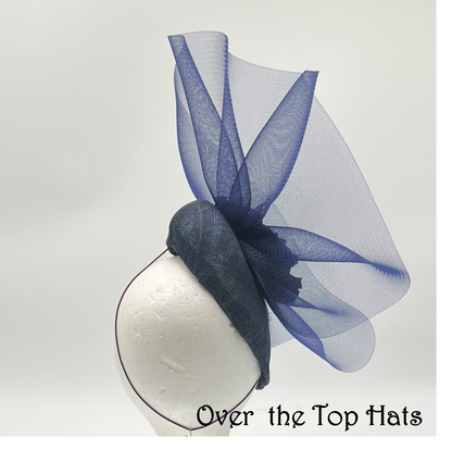 Navy Percher Hat for Derby, Ascot, Wedding or special event