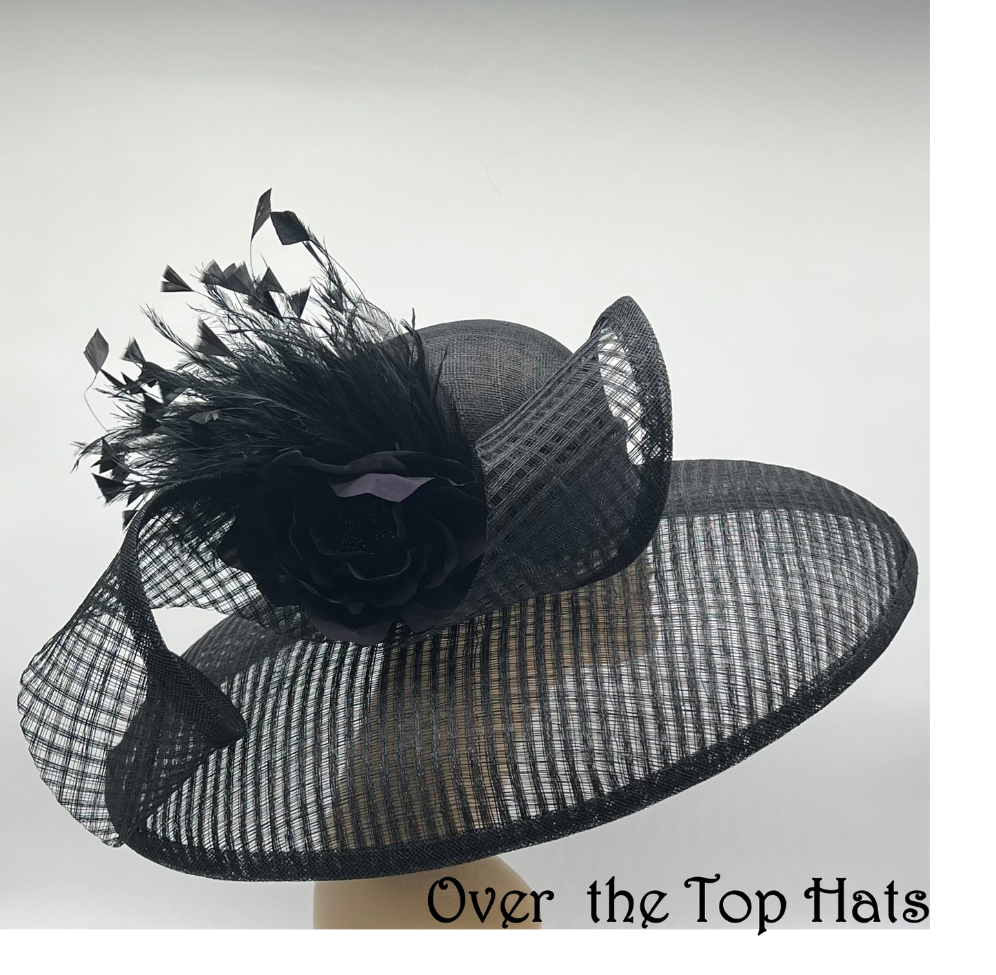 Black large brimmed hat for Derby, Ascot Steeplechase or Church