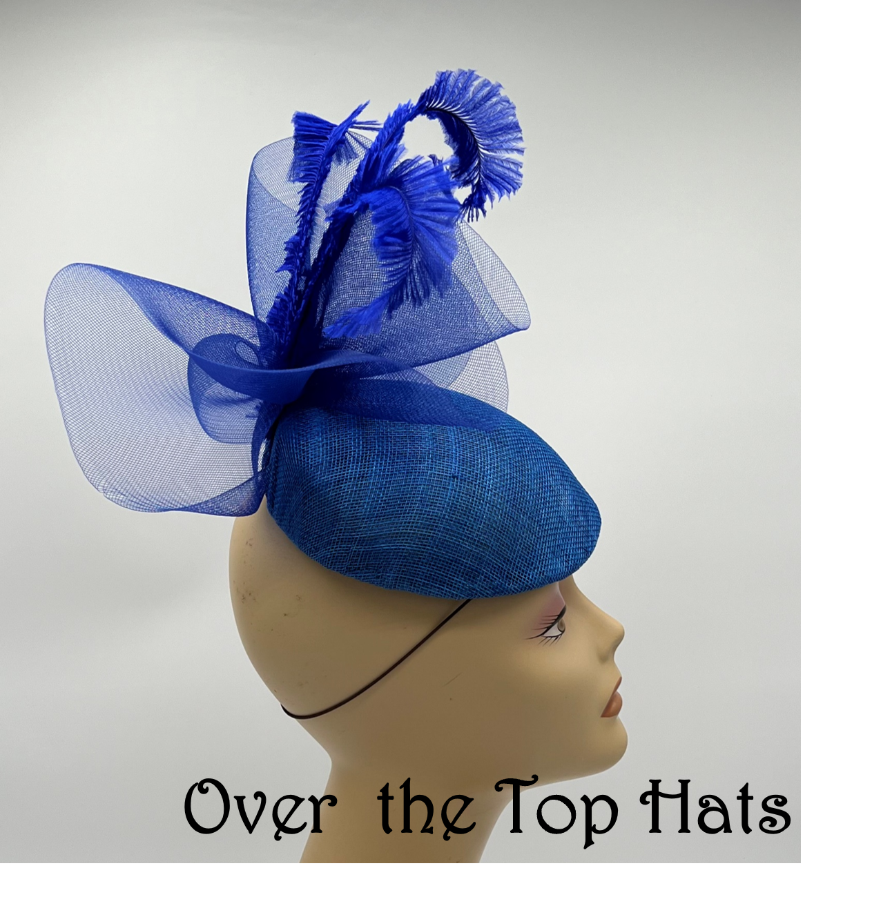 Blue Percher hat or fascinator Foe Derby, church or weddings