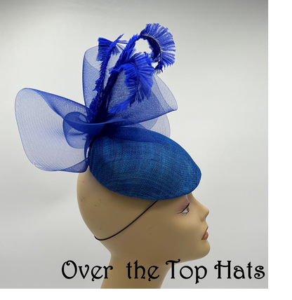 Blue Percher hat or fascinator Foe Derby, church or weddings