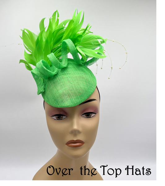 Green Percher Hat great for Derby, Luncheons, or weddings