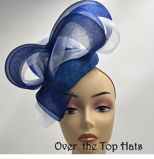 Blue Percher Hat with Crinoline