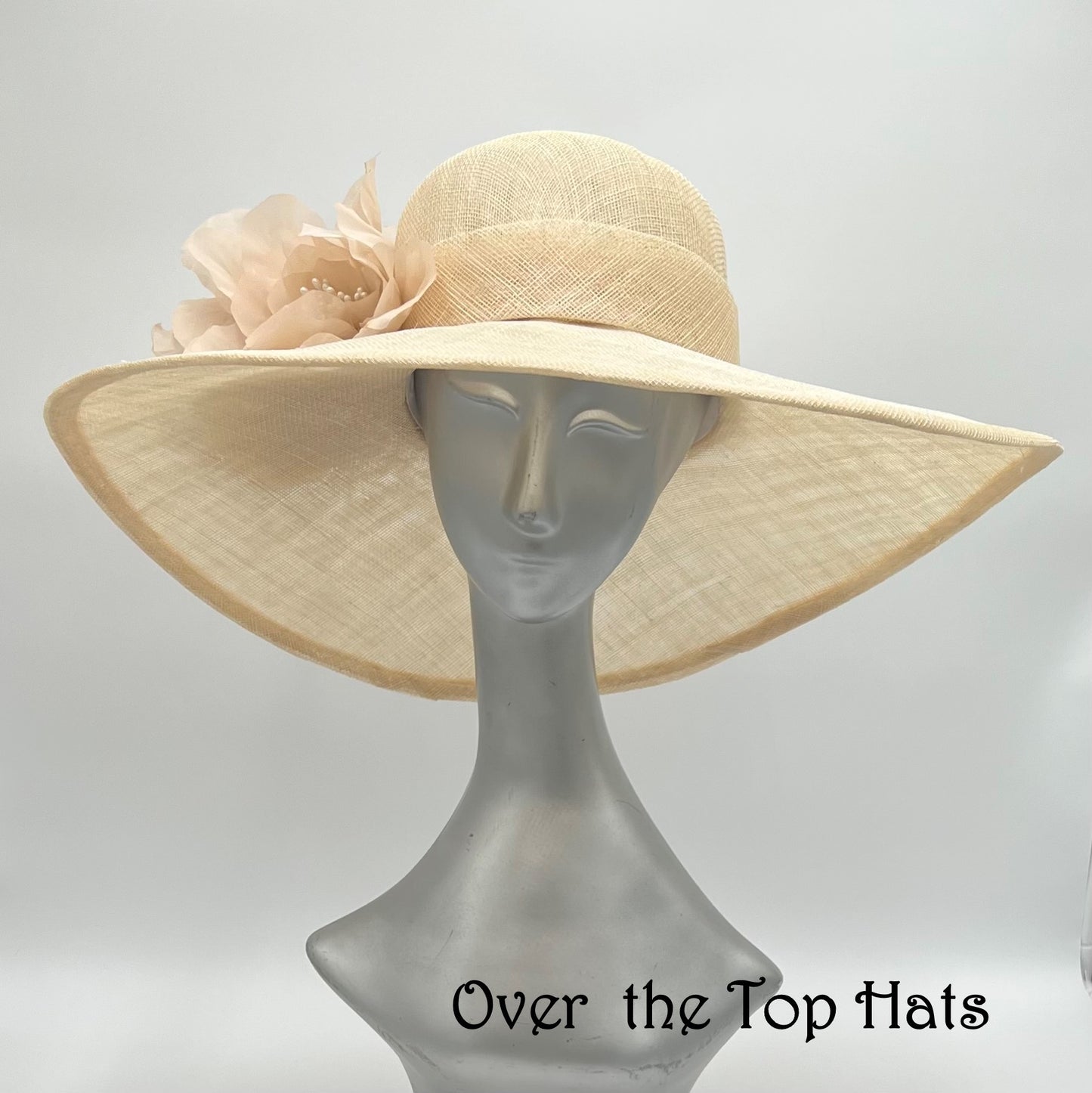Ivory Big Brimmed Hat for Special Occasion, Derby, or Church