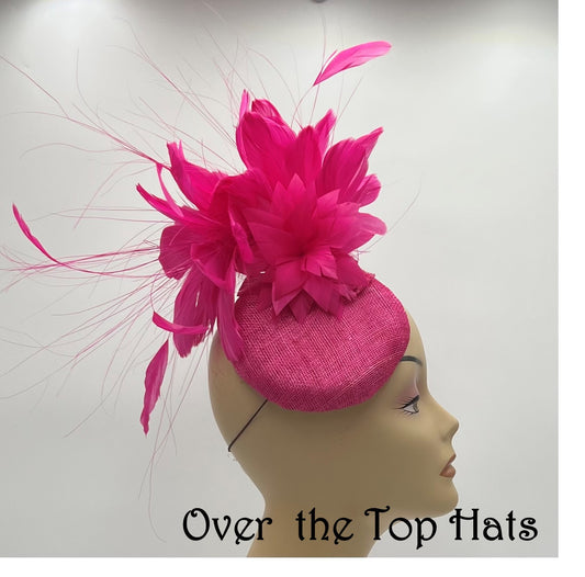 Fuchsia Button Fascinator