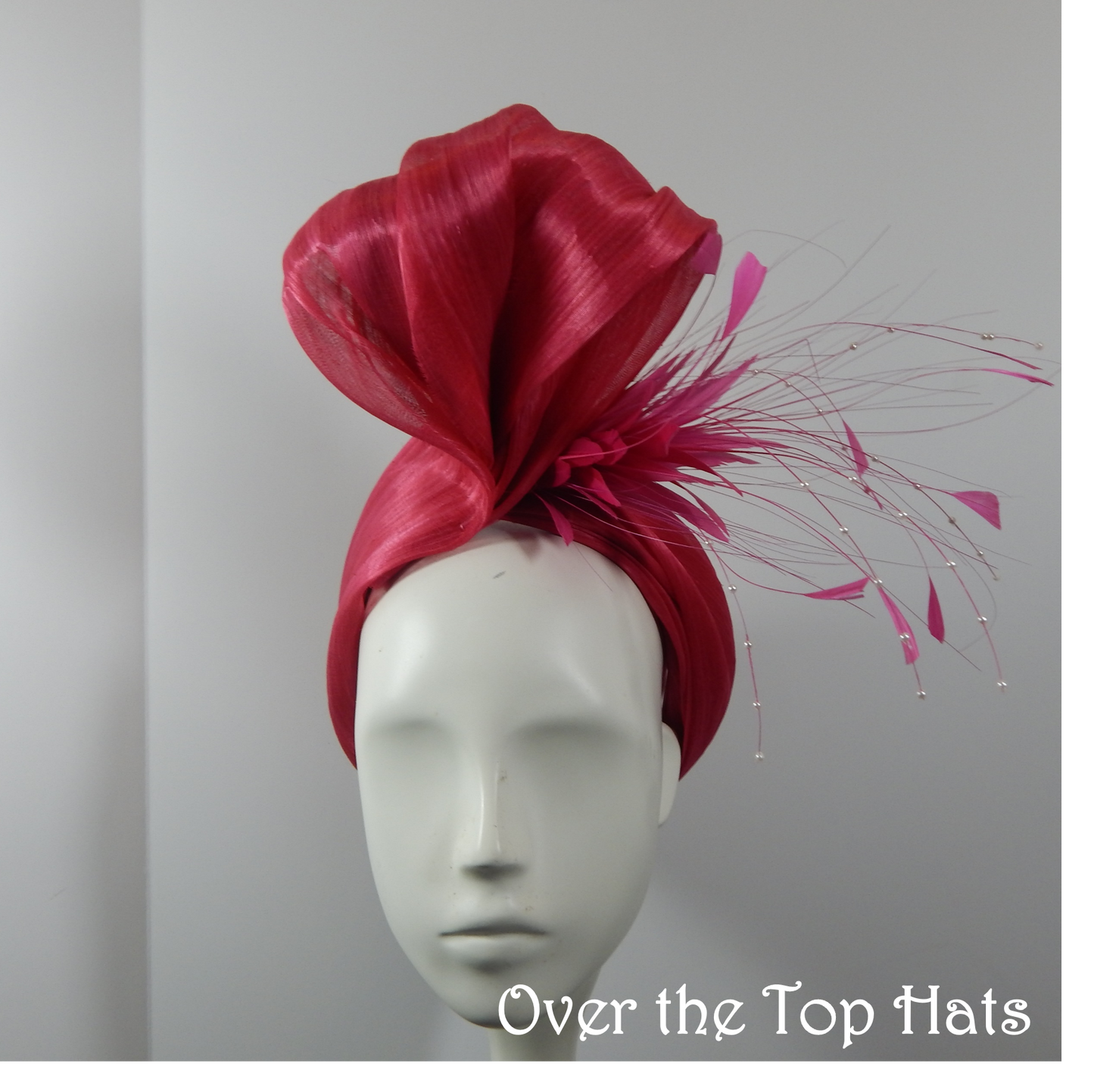 Pink Turban with Feathers