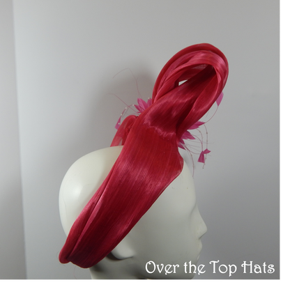 Pink Turban with Feathers