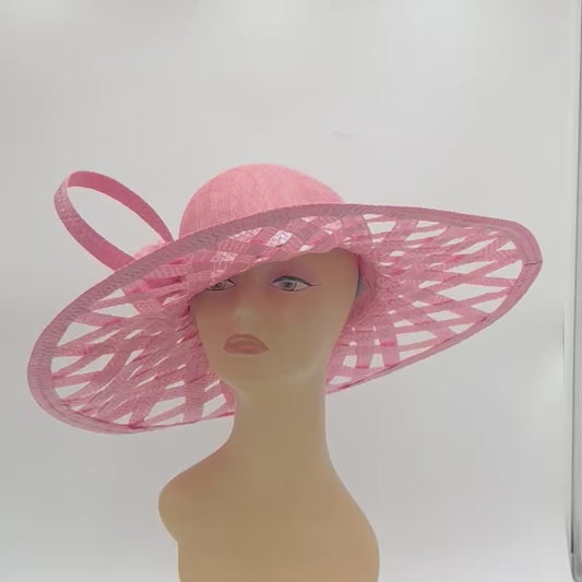 Pink Hat with Big Brim for Derby or Oaks